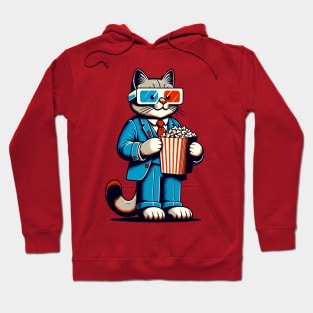 Cool cat eating popcorn Hoodie